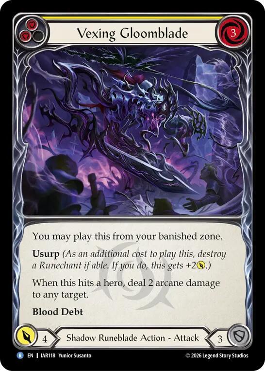 Vexing Gloomblade (Yellow) (IAR118) [Usurp the Shadow Throne]