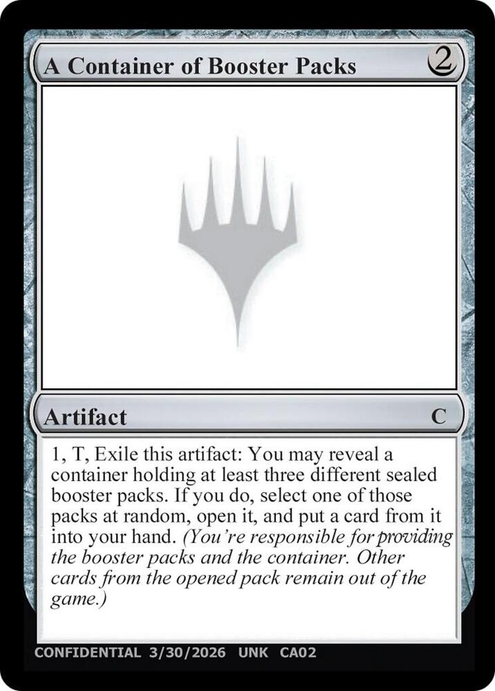 A Container of Booster Packs [Un-Known Event Playtest Cards]