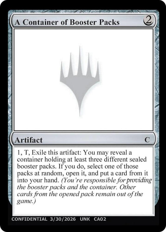A Container of Booster Packs [Un-Known Event Playtest Cards]