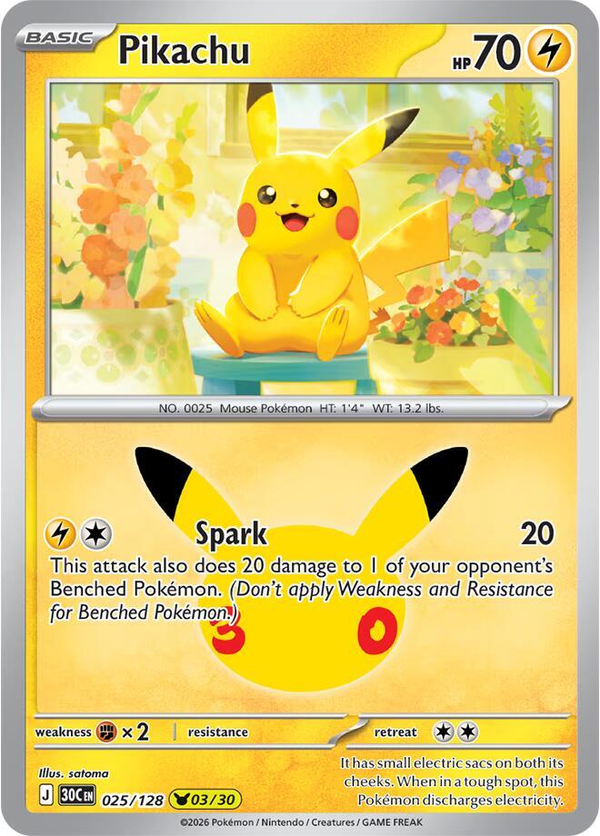 Pikachu - 025/128 (025/128) [ME: 30th Celebration]