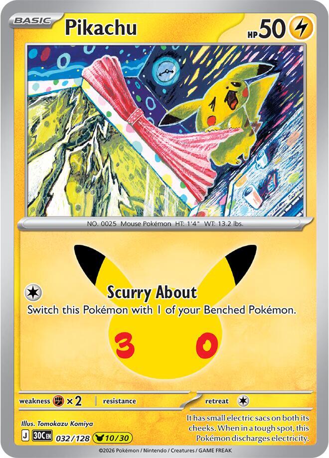 Pikachu - 032/128 (032/128) [ME: 30th Celebration]
