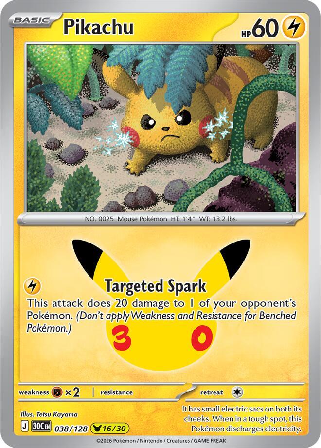 Pikachu - 038/128 (038/128) [ME: 30th Celebration]