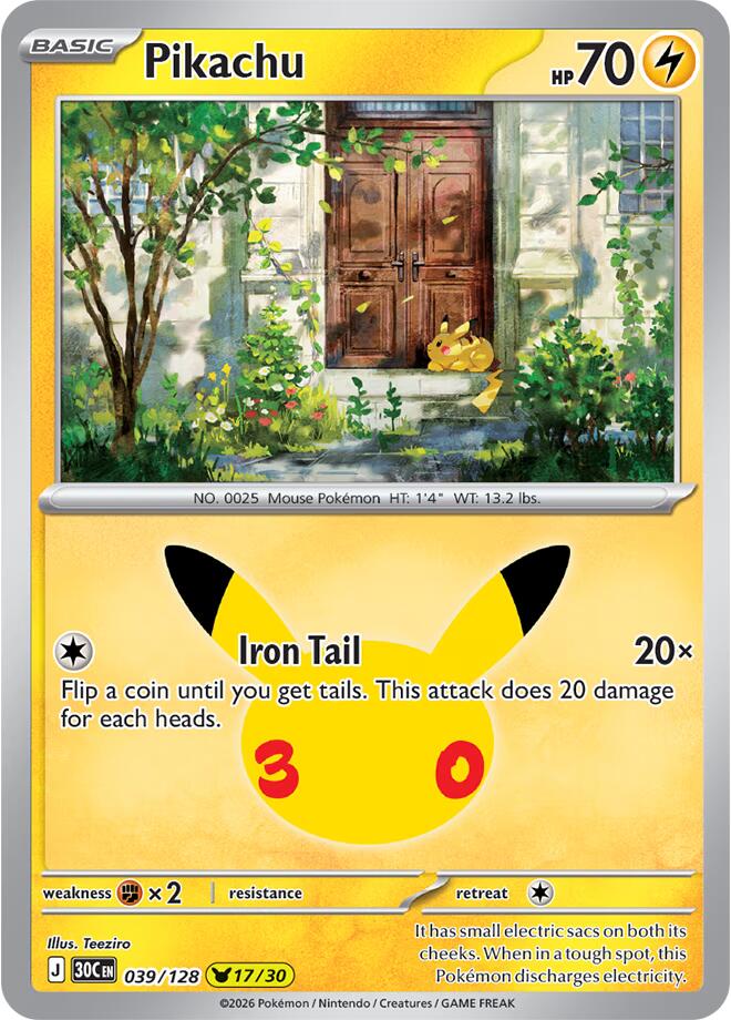 Pikachu - 039/128 (039/128) [ME: 30th Celebration]