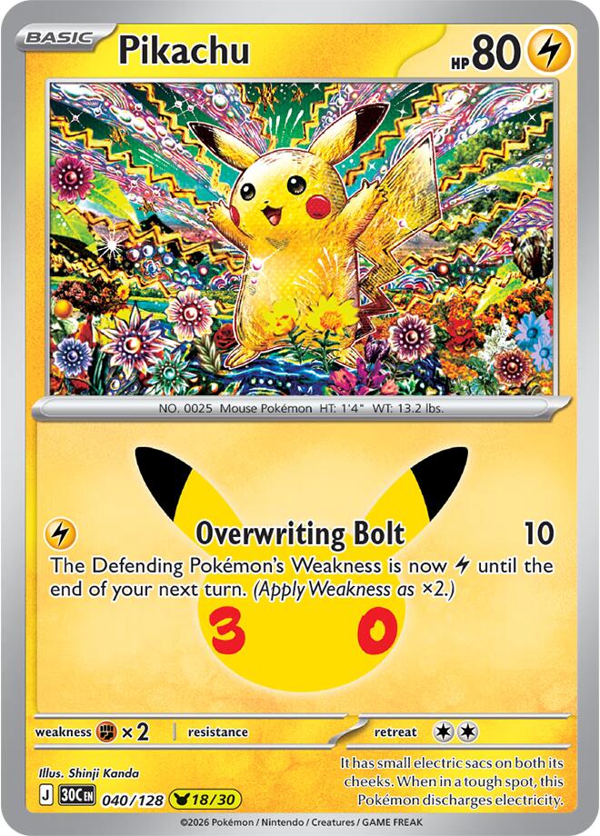 Pikachu - 040/128 (040/128) [ME: 30th Celebration]