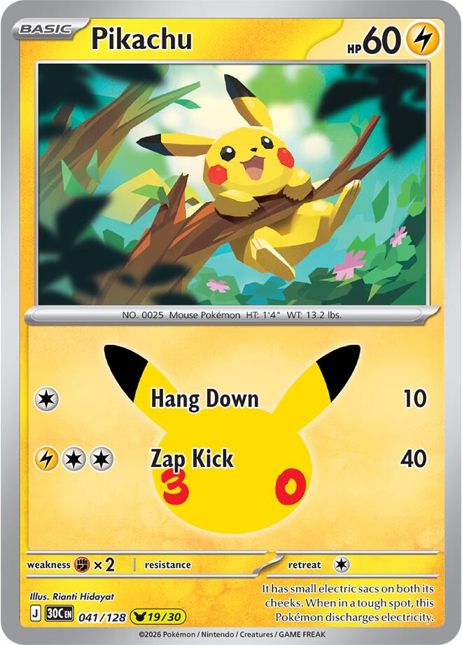 Pikachu - 041/128 (041/128) [ME: 30th Celebration]