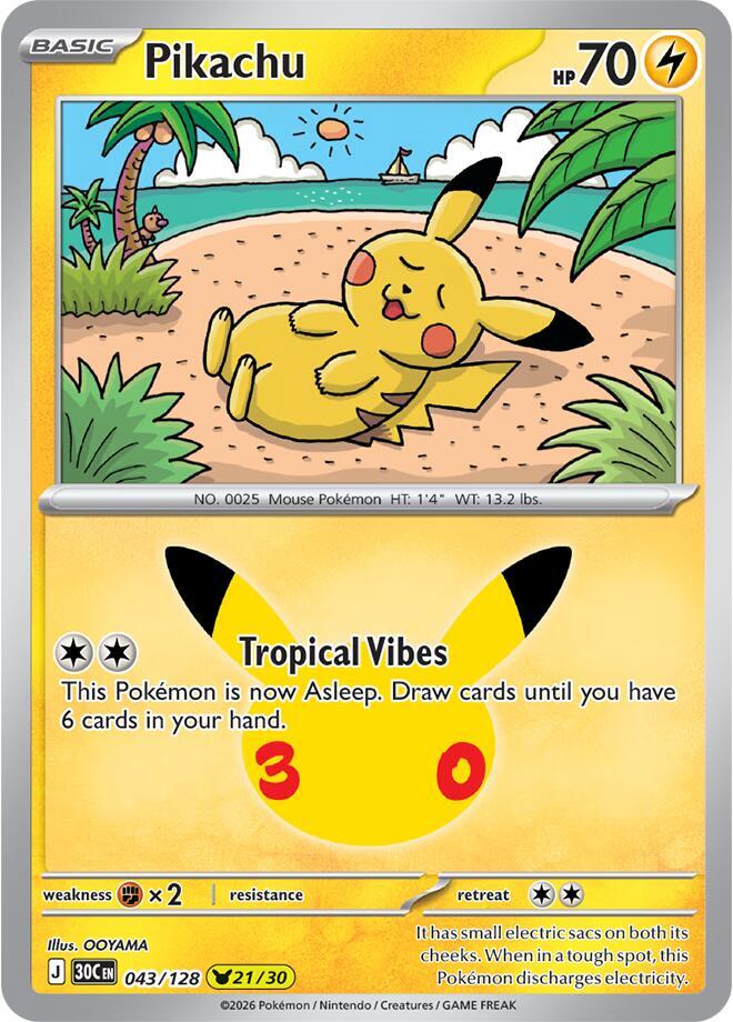 Pikachu - 043/128 (043/128) [ME: 30th Celebration]