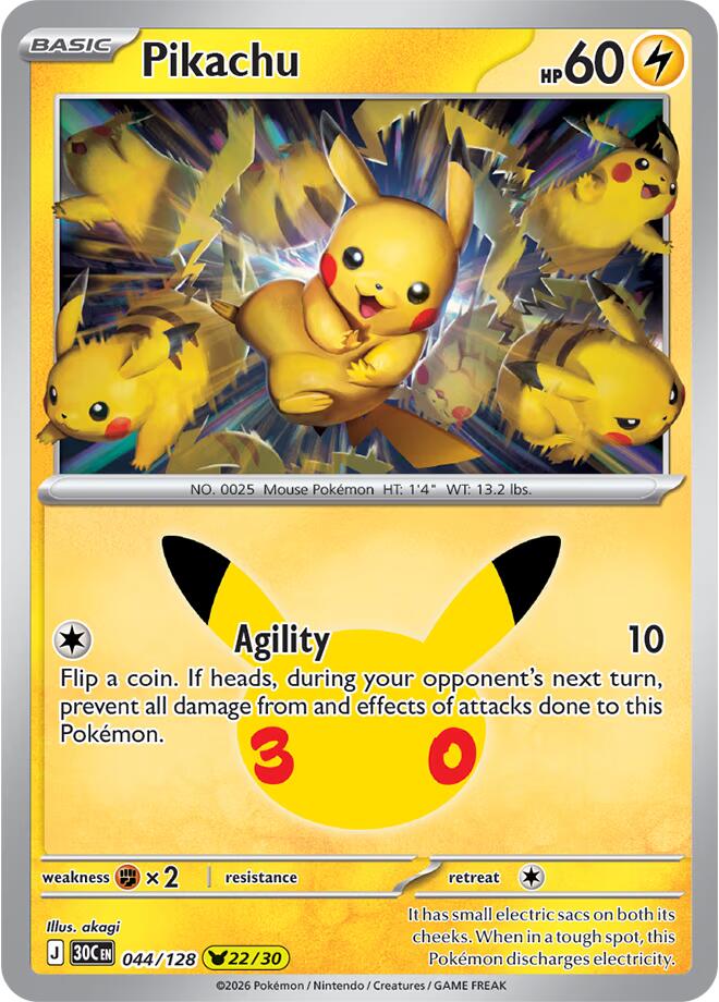 Pikachu - 044/128 (044/128) [ME: 30th Celebration]