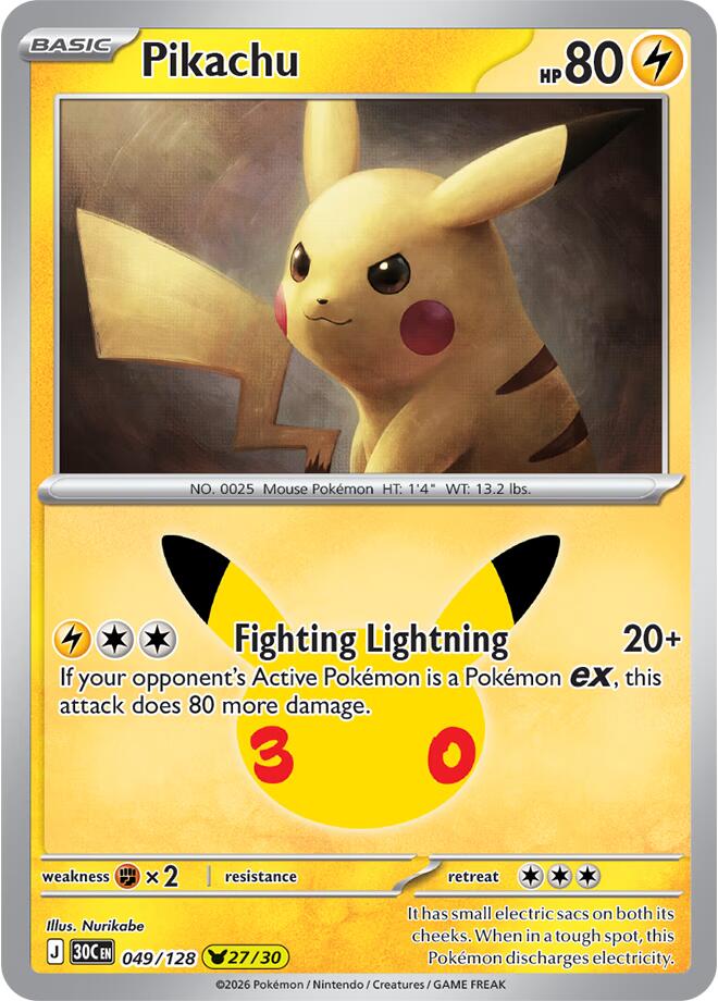 Pikachu - 049/128 (049/128) [ME: 30th Celebration]