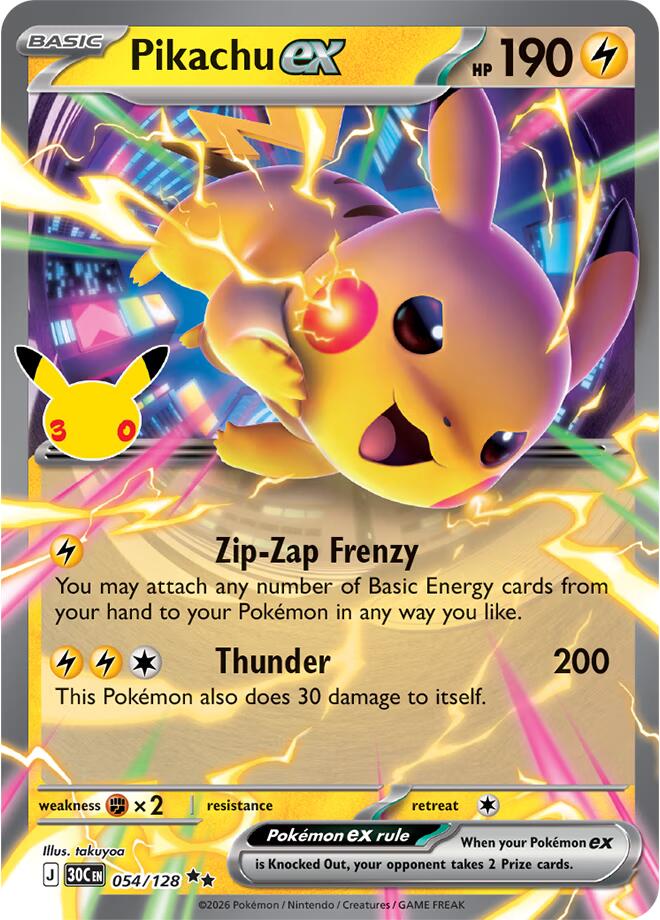Pikachu ex - 054/128 (054/128) [ME: 30th Celebration]