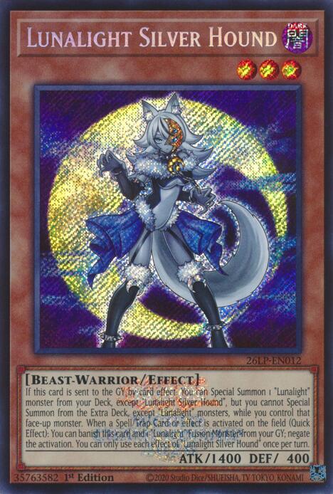 Lunalight Silver Hound (Emblazoned Secret Rare) (26LP-EN012) [Limited Pack World Championship 2026]