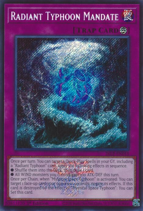 Radiant Typhoon Mandate (Emblazoned Secret Rare) (26LP-EN015) [Limited Pack World Championship 2026]