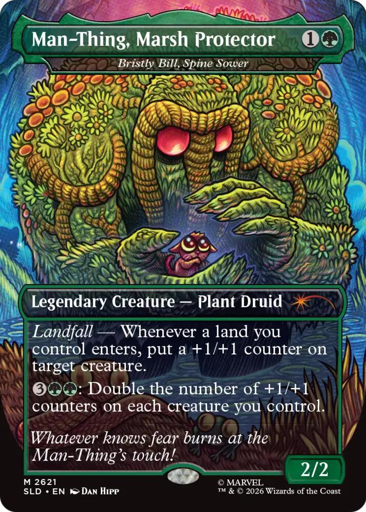 Man-Thing, Marsh Protector - Bristly Bill, Spine Sower (2621) [Secret Lair Drop Series]