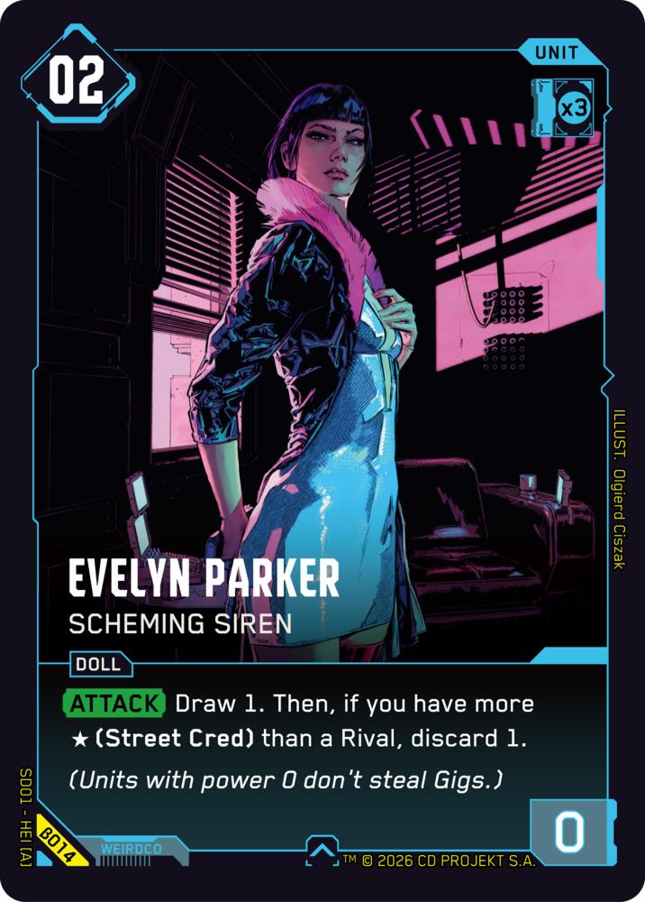 Evelyn Parker - Scheming Siren (B014) [The Heist - Beta Starter Deck]