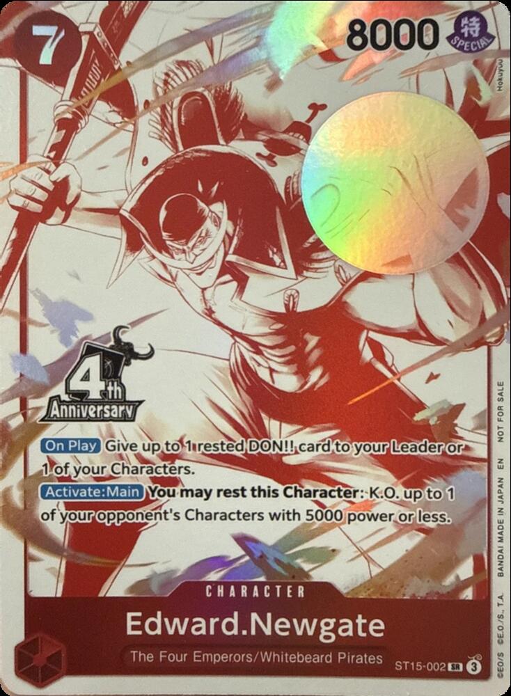 Edward.Newgate (4th Anniversary Treasure Campaign Pack) (ST15-002) [One Piece Promotion Cards]