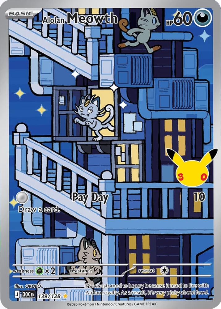 Alolan Meowth - 139/128 (139/128) [ME: 30th Celebration]