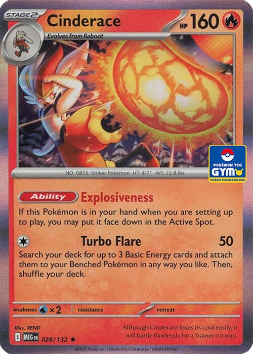 Cinderace - 028/132 (GYM) (028/132) [Southeast Asia Exclusives]