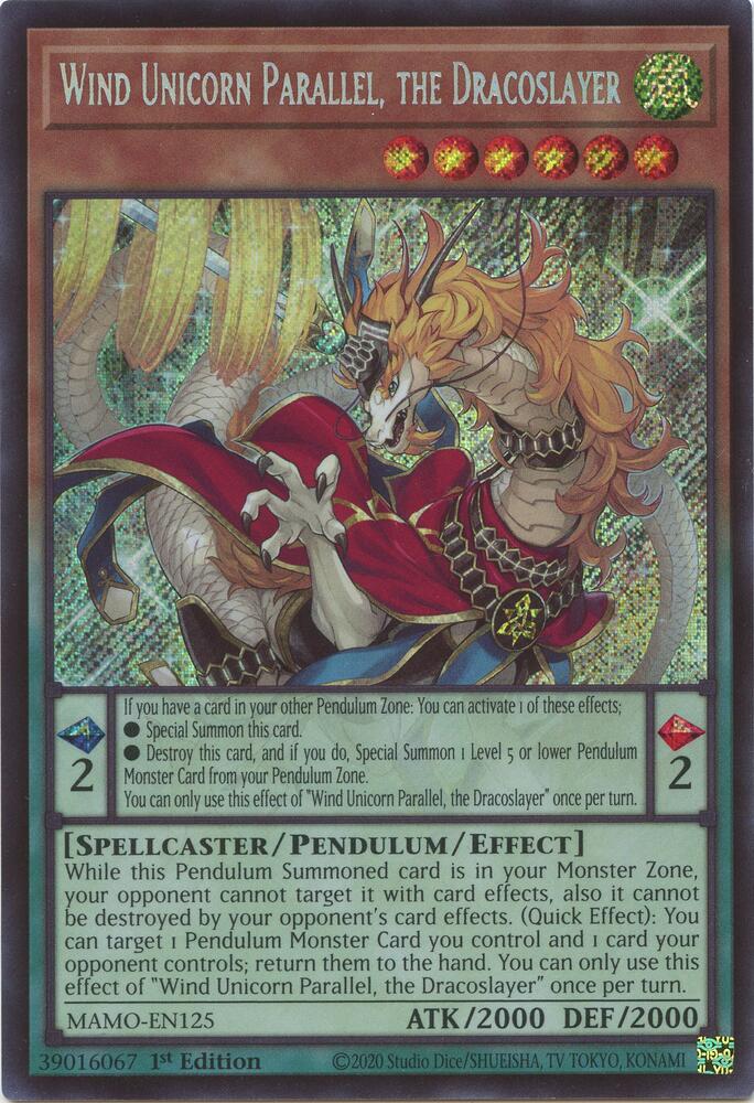 Wind Unicorn Parallel, the Dracoslayer (MAMO-EN125) [Magnificent Monsters]