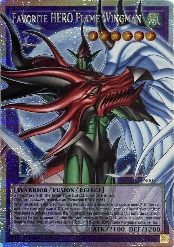 Favorite HERO Flame Wingman (Starlight Rare) (Extended Art) (MAMO-EN005) [Magnificent Monsters]