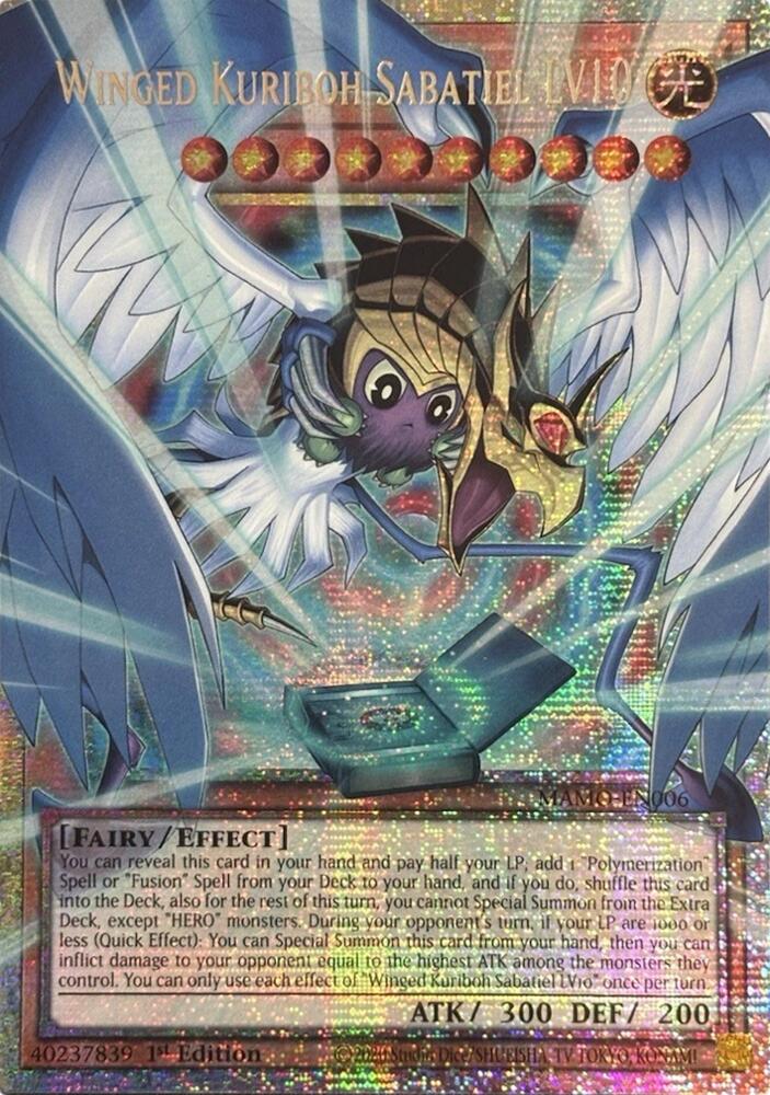 Winged Kuriboh Sabatiel LV10 (Starlight Rare) (Extended Art) (MAMO-EN006) [Magnificent Monsters]