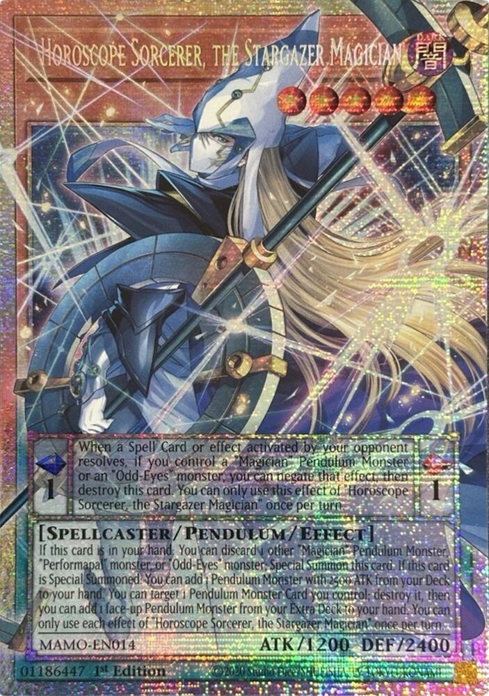 Horoscope Sorcerer, the Stargazer Magician (Starlight Rare) (Extended Art) (MAMO-EN014) [Magnificent Monsters]