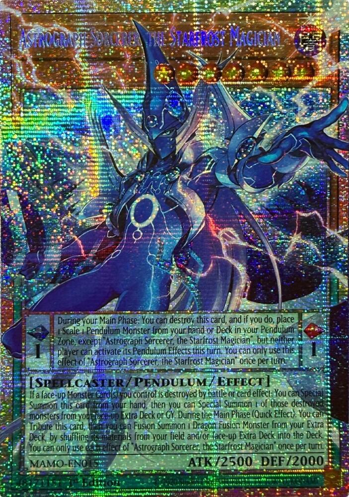 Astrograph Sorcerer, the Starfrost Magician (Starlight Rare) (Extended Art) (MAMO-EN015) [Magnificent Monsters]