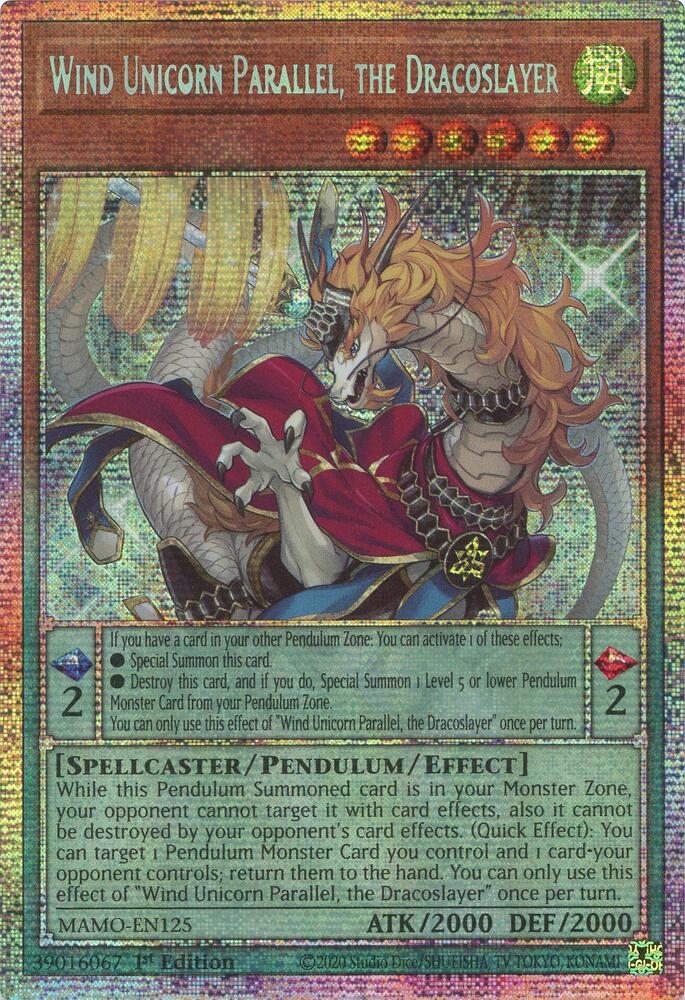 Wind Unicorn Parallel, the Dracoslayer (Starlight Rare) (MAMO-EN125) [Magnificent Monsters]