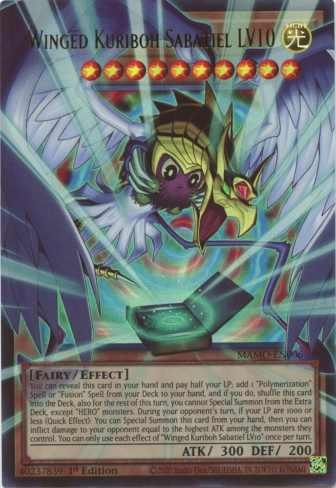Winged Kuriboh Sabatiel LV10 (Extended Art) (MAMO-EN006) [Magnificent Monsters]