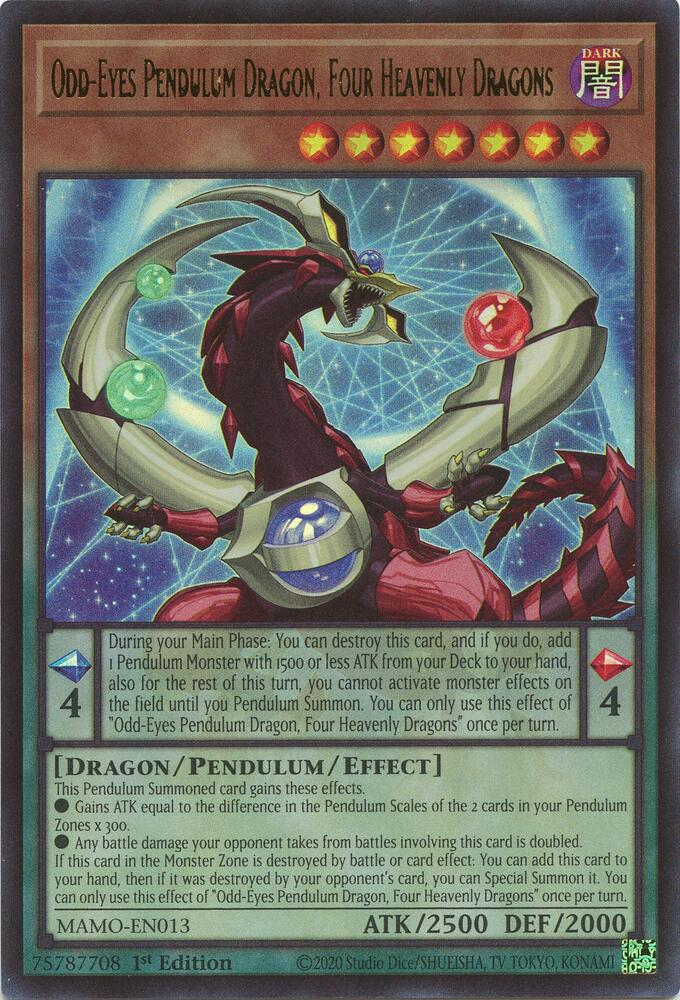 Odd-Eyes Pendulum Dragon, Four Heavenly Dragons (MAMO-EN013) [Magnificent Monsters]