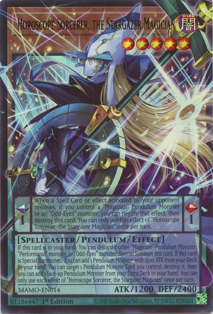 Horoscope Sorcerer, the Stargazer Magician (Extended Art) (MAMO-EN014) [Magnificent Monsters]