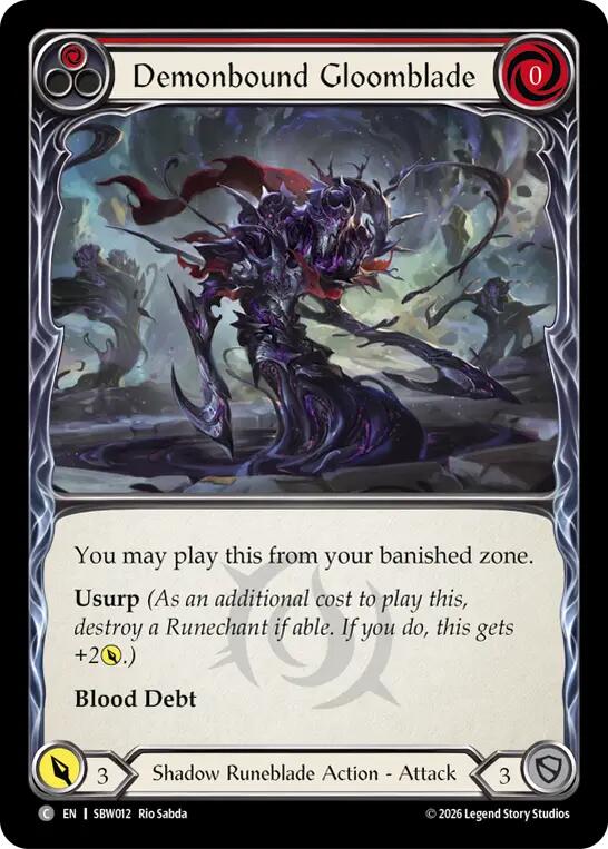 Demonbound Gloomblade (Red) (SBW012) [Silver Age: Usurp the Shadow Throne]