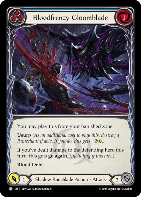 Bloodfrenzy Gloomblade (Blue) (SBW028) [Silver Age: Usurp the Shadow Throne]