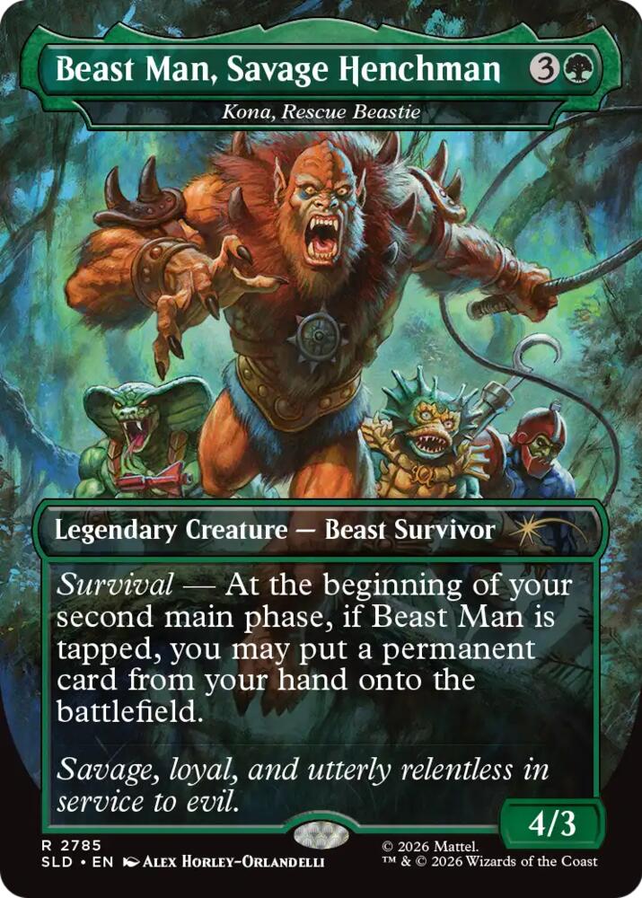 Beast Man, Savage Henchman - Kona, Rescue Beastie (2785) [Secret Lair Drop Series]