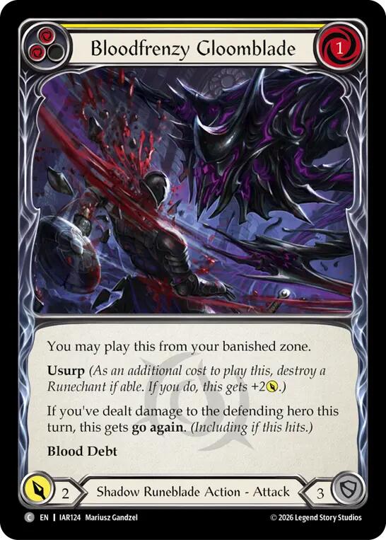Bloodfrenzy Gloomblade (Yellow) (IAR124) [Usurp the Shadow Throne]