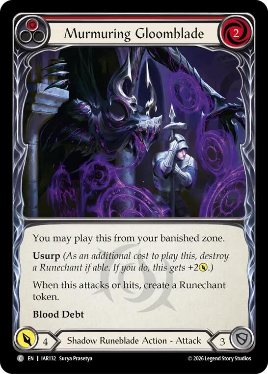 Murmuring Gloomblade (Red) (IAR132) [Usurp the Shadow Throne]