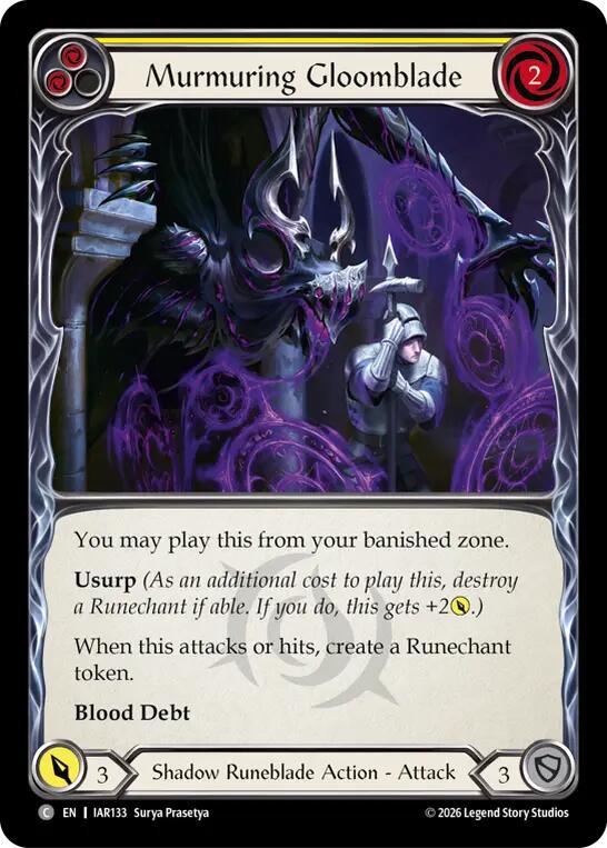 Murmuring Gloomblade (Yellow) (IAR133) [Usurp the Shadow Throne]