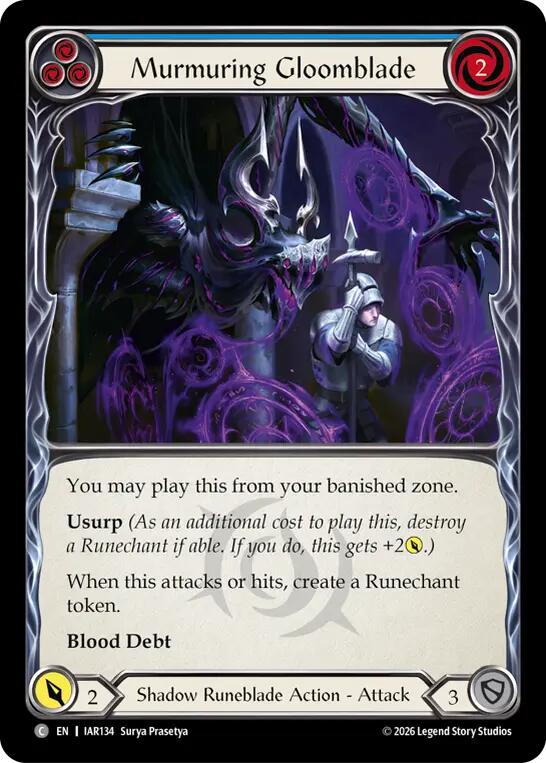 Murmuring Gloomblade (Blue) (IAR134) [Usurp the Shadow Throne]