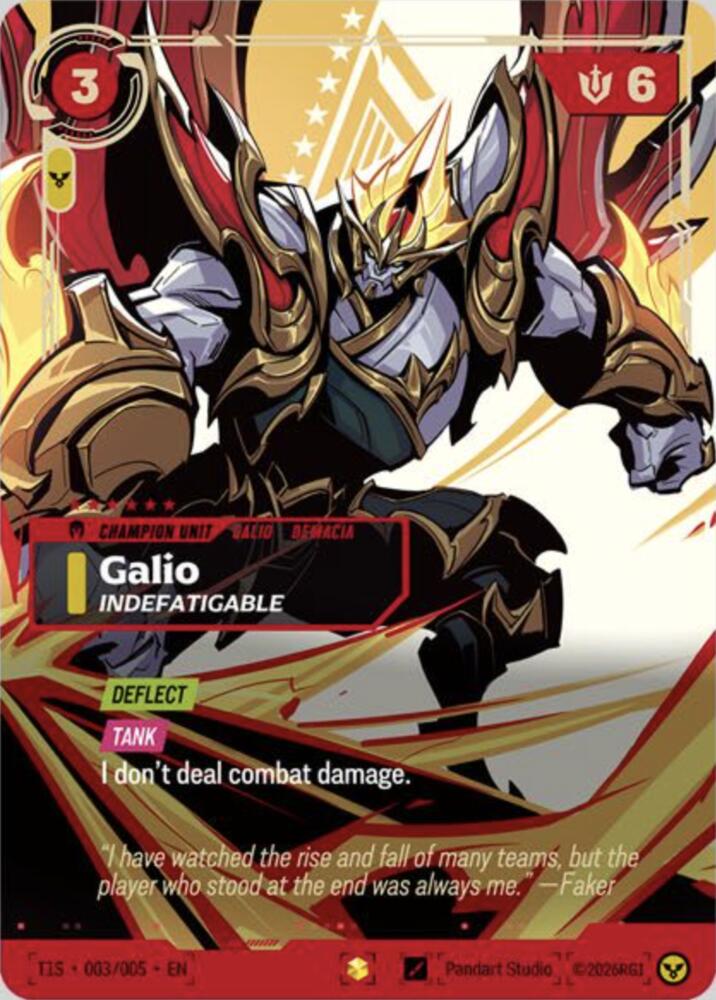 Galio, Indefatigable (T1 Worlds Champion Signature Edition Bundle) (T1S 003/005) [Riftbound Promotional Cards]