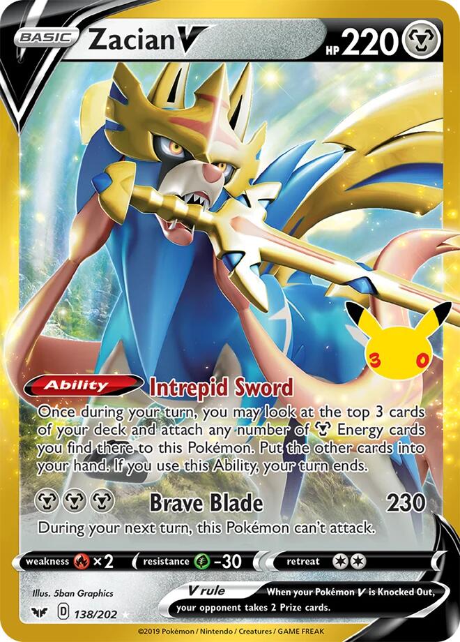 Zacian V (138/202) [ME: 30th Celebration Classic Collection]