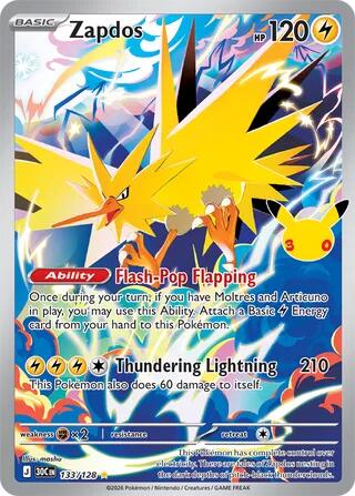 Zapdos - 133/128 (133/128) [ME: 30th Celebration]