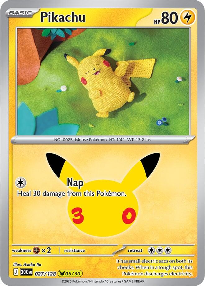 Pikachu - 027/128 (027/128) [ME: 30th Celebration]