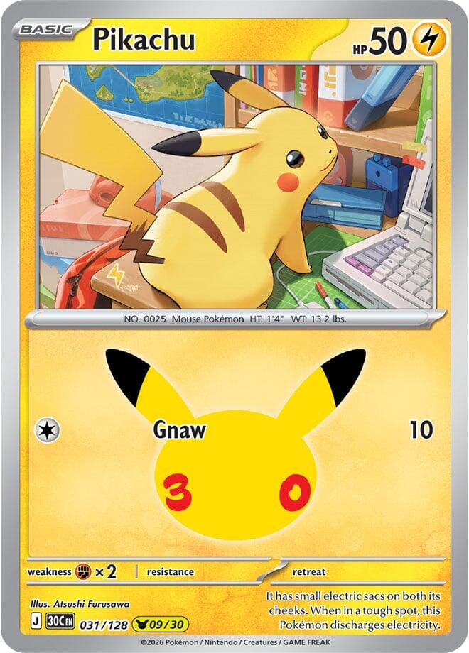 Pikachu - 031/128 (031/128) [ME: 30th Celebration]