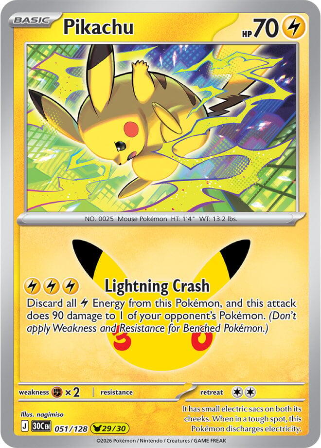 Pikachu - 051/128 (051/128) [ME: 30th Celebration]