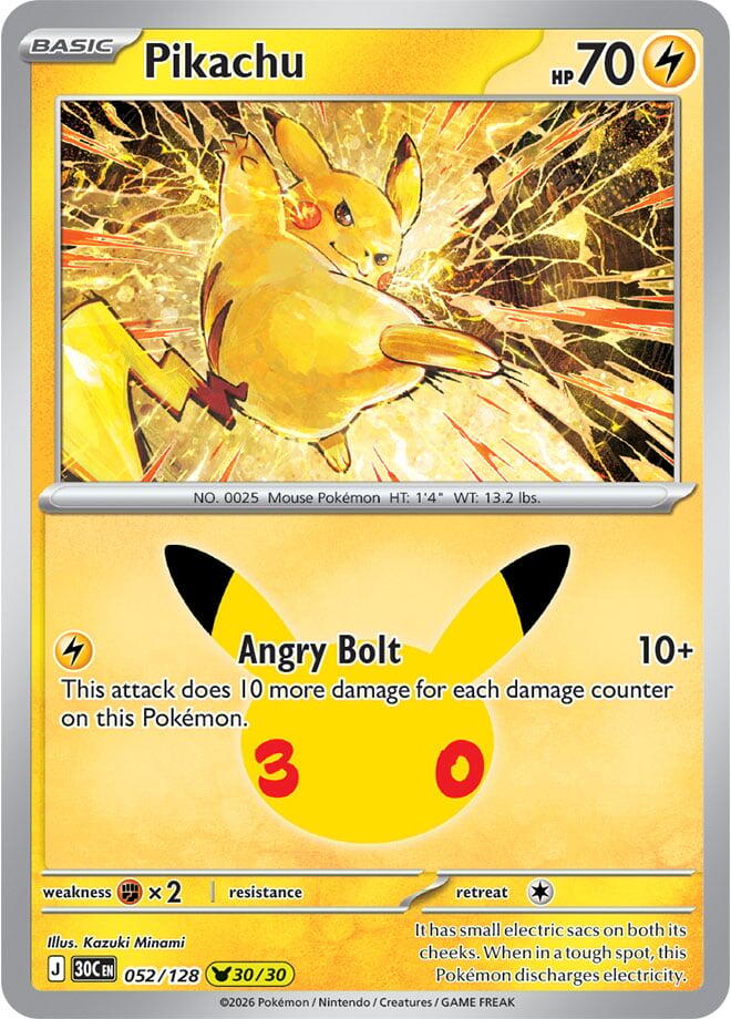 Pikachu - 052/128 (052/128) [ME: 30th Celebration]