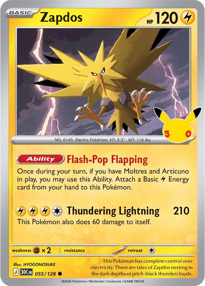 Zapdos - 055/128 (055/128) [ME: 30th Celebration]