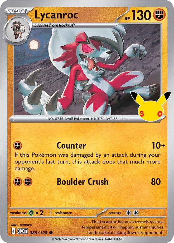 Lycanroc - 085/128 (085/128) [ME: 30th Celebration]