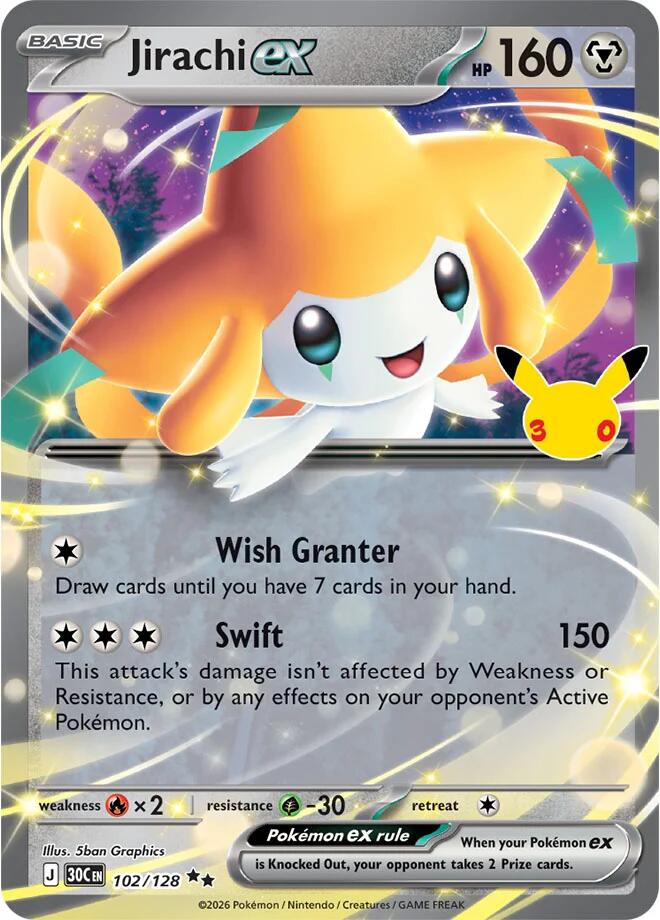 Jirachi ex - 102/128 (102/128) [ME: 30th Celebration]