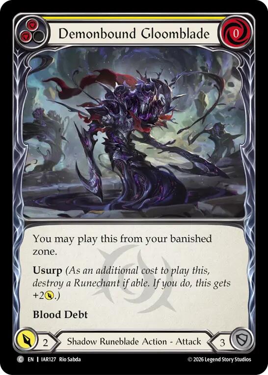 Demonbound Gloomblade (Yellow) (IAR127) [Usurp the Shadow Throne]