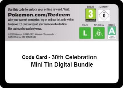 Code Card - 30th Celebration Mini Tin digital bundle [ME: 30th Celebration]