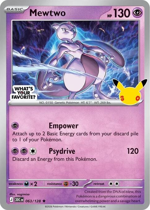 Mewtwo - 063/128 (What's Your Favorite Stamp) (063/128) [Miscellaneous Cards & Products]