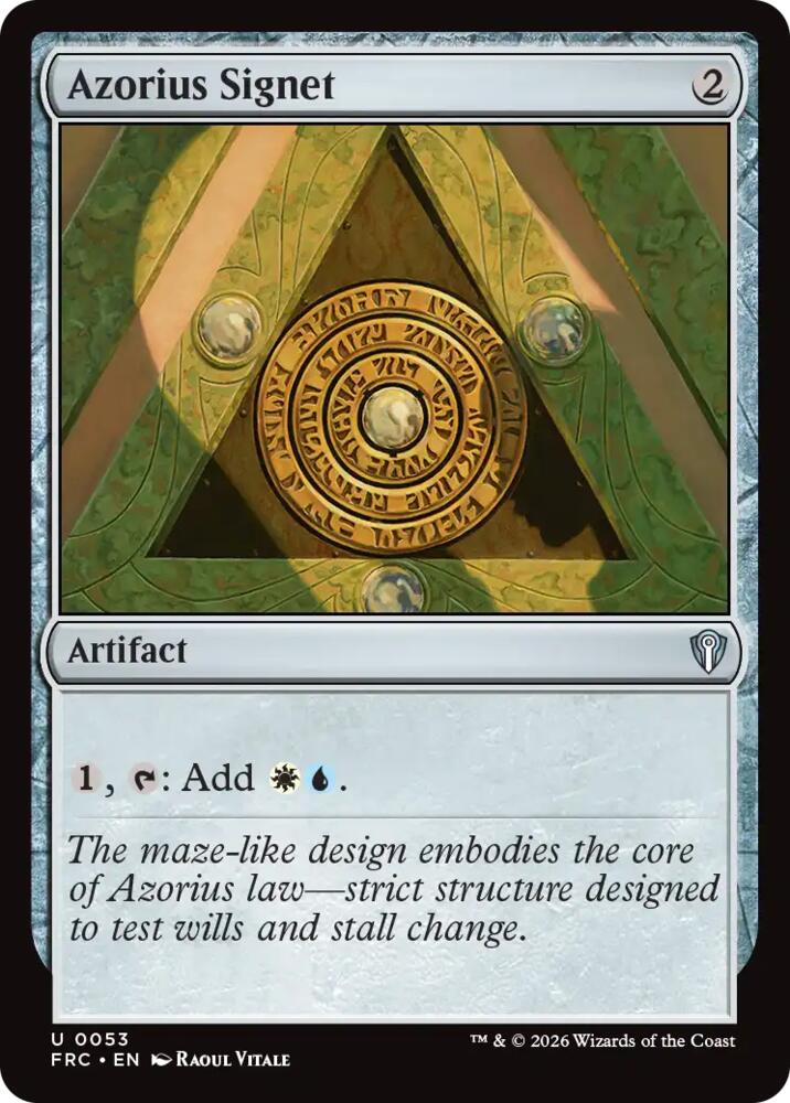 Azorius Signet (53) [Commander: Reality Fracture]